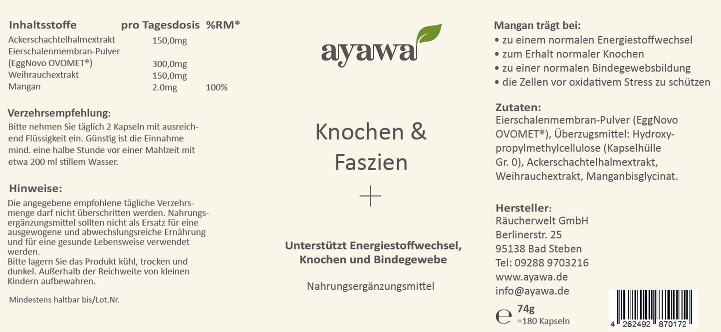 Bio-Nachrungsergänzungsmittel für die Unterstützung von Energiestoffwechsel, Knochen und Bindegewebe mit Ackerschachtelhalmextrakt