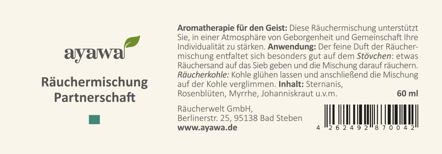 nachhaltige Räuchermischung für eine gemeinsame Aromatherapie mit Kräutern aus dem Allgäu (Thema: Partnerschaft)