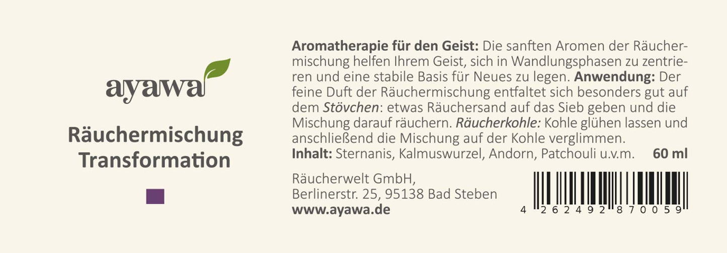 nachhaltige Räuchermischung für eine transformationsfördernde Aromatherapie mit Kräutern aus dem Allgäu (Thema: Transformation)