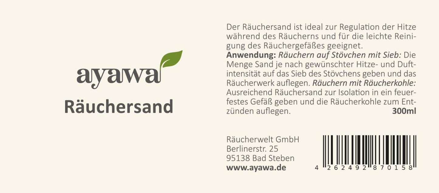 natürlicher Räcuhersand zum Verbrennen von Räucherwerk oder Räuchermischungen