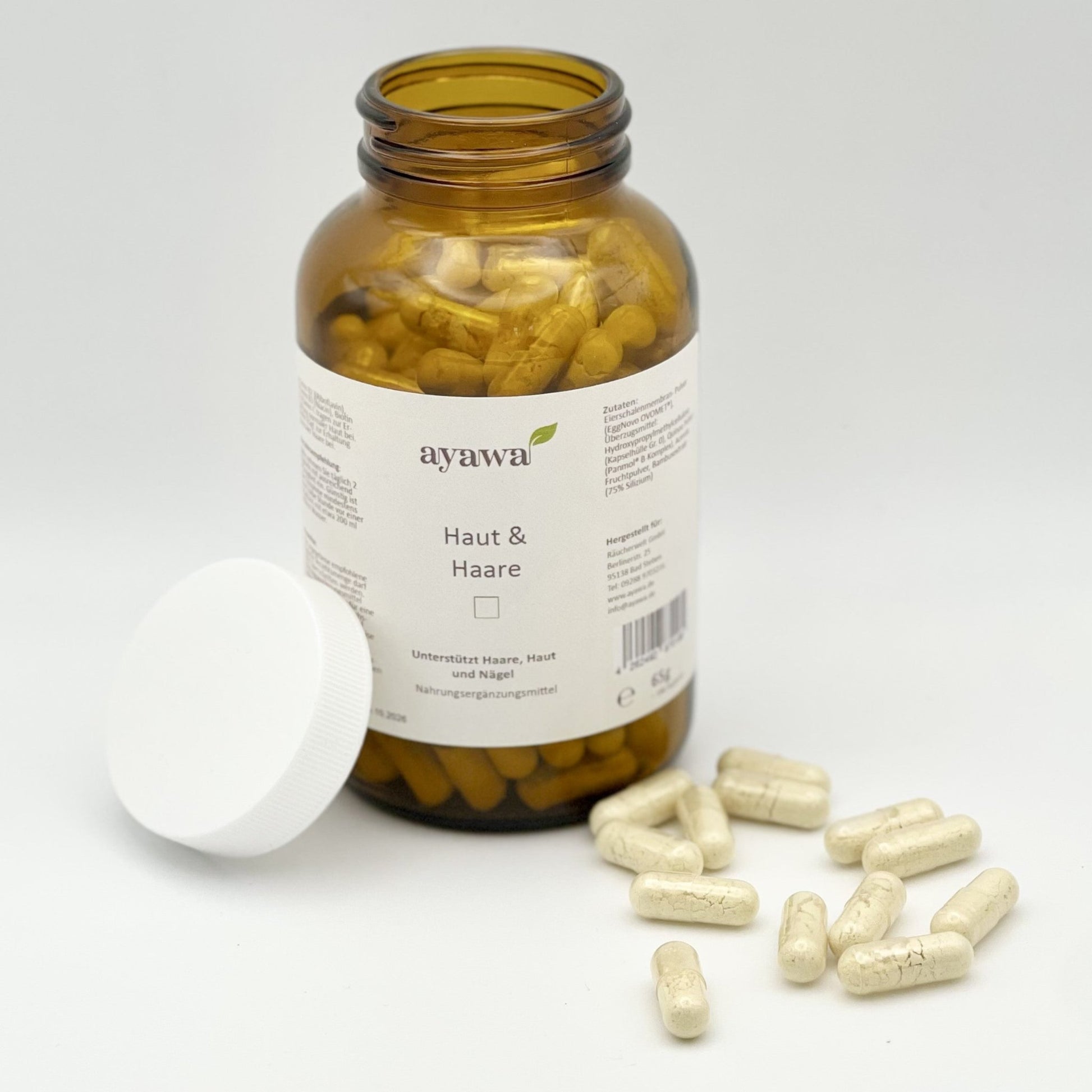 Bio-Nachrungsergänzungsmittel für die Unterstützung und Heilung von Haut, Haaren und Nägeln mit Quinoa, Acerola und Bambusextrakt